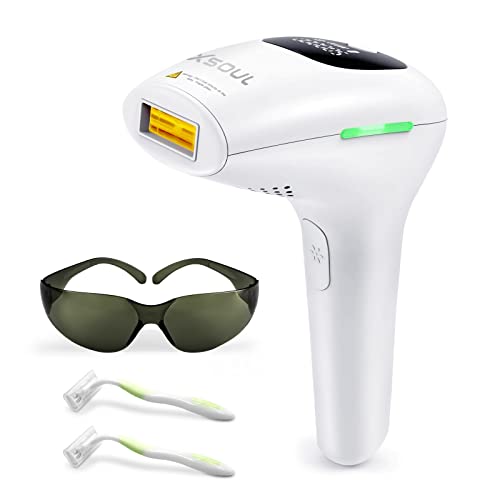 XSOUL At-Home IPL Hair Removal for Women and Men Permanent Hair Removal 500,000 Flashes Painless Hair Remover on Armpits Back Legs Arms Face Bikini Line, Corded