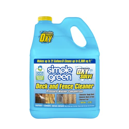 Simple Green Oxy Solve Deck and Fence Pressure Washer Cleaner, Colorless to Pale Straw, Unscented, 128 Fl Oz