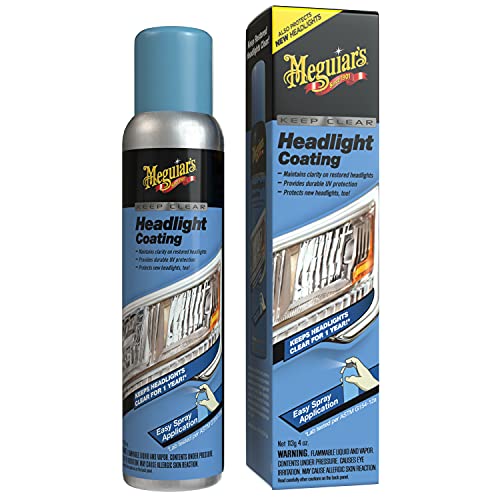 Meguiar's Keep Clear Headlight Coating - Durable, Long-Lasting Protection Prevents Oxidation and Prevents Yellowing for a Year - Easy Application - 4 Oz Aerosol