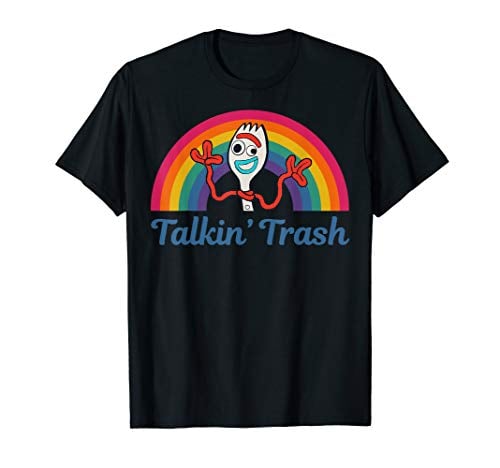 Disney Pixar Toy Story 4 Forky Talkin' Trash Rainbow Poster T-Shirt