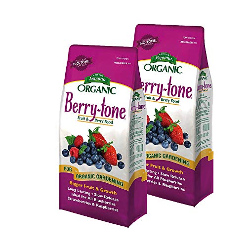 Espoma Organic Berry-Tone 4-3-4 Natural & Organic Fertilizer and Plant Food for All Berries. 4 lb. Bag. Use for Planting & Feeding to Promote Bountiful Harvest - Pack of 2