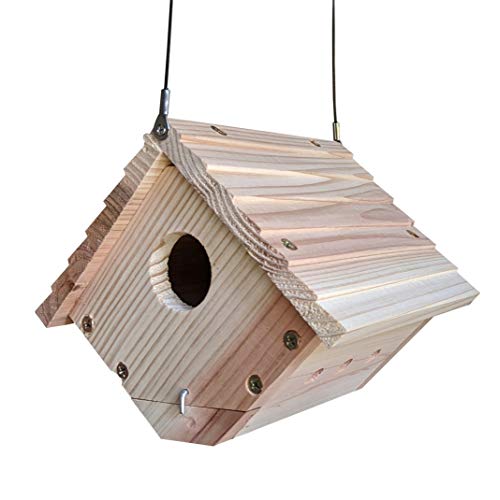 Wren Birdhouses for Outside - Cedar Bluebird Houses for Outside with 9 Air Vents, Removable Bottom Panel for Easy Cleaning - Great Gifts for Grandma, Grandpa Gift