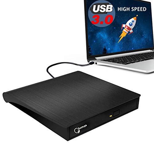 External DVD Drive, USB 3.0 Portable CD/DVD +/-RW Drive/DVD Player for Laptop CD ROM Burner Compatible with Laptop Desktop PC Windows Linux OS Apple Mac Black