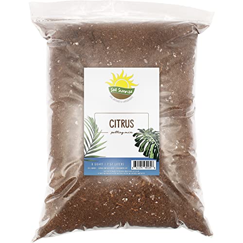 Citrus Tree Potting Soil Mix (8 Quarts), Special Blend for Indoor Oranges, Lemons, Limes and More
