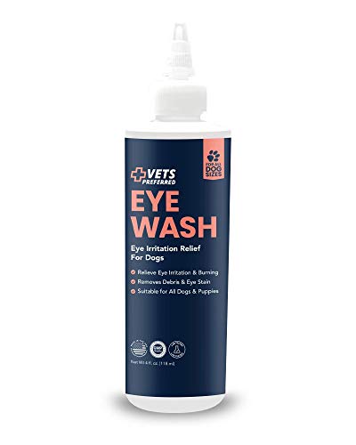 Vets Preferred Eye Cleaner for Dogs - Dog Eye Wash Drops for Infection & Tear Stain Remover - Improves Allergy Symptoms, Infections & Runny Eyes - Dog Eye Drops Rinse for Every Dog - 4 Oz