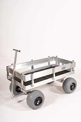 Big Kahuna Aluminum Beach Wagon with Lightweight UV Deck! Rod Holders-Balloon Sand Tires-Walls-Made in USA!