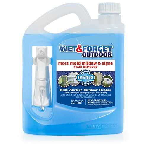 Wet & Forget Outdoor Moss, Mold, Mildew, & Algae Stain Remover Multi-Surface Cleaner, Ready to Use, 64 Fluid Ounces