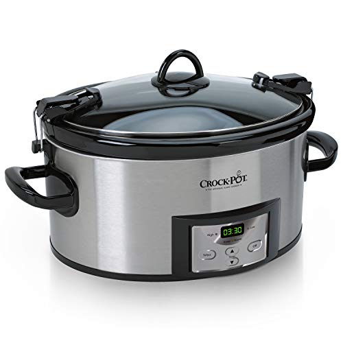 Crock-Pot CPSCVC60LL-S-A 6-Quart Cook & Carry Programmable Slow Cooker with Digital Timer, Stainless Steel