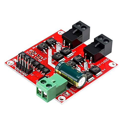 DC Motor Driver, DROK L298 Dual H Bridge Motor Speed Controller DC 6.5V-27V 7A PWM Motor Regulator Board 12V 24V Electric Motor Control Module Industrial 160W with Optocoupler Isolation