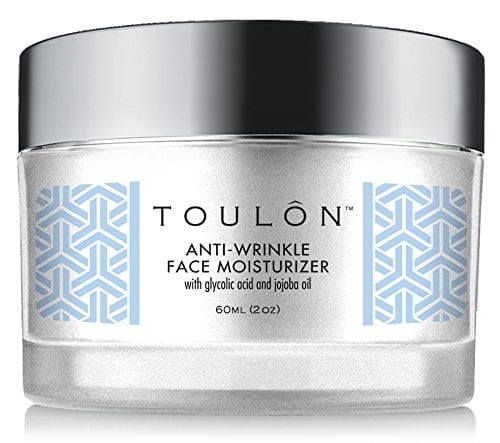 TOULON Glycolic Acid Cream 10% Face Moisturizer. Best Alpha Hydroxy Acid Products; Exfoliating, Anti-Aging Wrinkle Cream with AHA for Acne Prone Skin; Natural Exfoliator for Day and Night