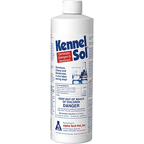 KennelSol Dog Crate Cleaner and Disinfectant | Cleaning Concentrate, Effective against Bacteria & Viruses, Parvo Disinfectant | Kennel Cleaner | 1 Pint