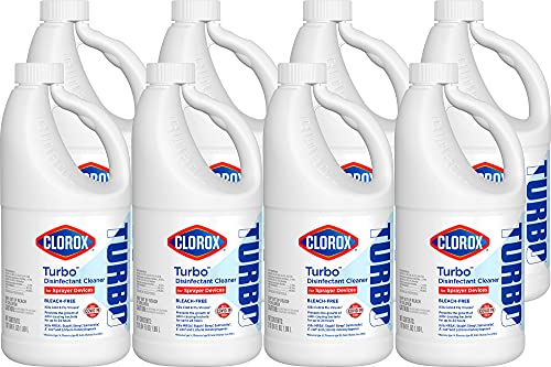 Turbo Disinfectant Cleaner for Sprayer Devices, Bleach-Free, Kills Cold and Flu Viruses and COVID-19 Virus, 64 Fluid Ounces - Pack of 8