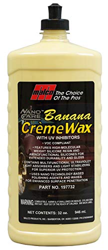 Malco Nano Care Banana Creme Wax - Deep Gloss Shine and Long-Lasting UV Protection / For Automotive, Marine and Industrial Finishes / 32 oz. (197732)