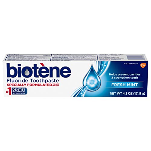 biotne Fluoride Toothpaste for Dry Mouth Symptoms, Bad Breath Treatment and Cavity Prevention, Fresh Mint - 4.3 oz