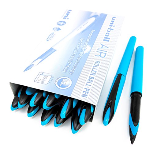 Uni-Ball AIR Micro - 0.5mm Fine Rollerball - Blue Ink - Light Blue Barrel - Box of 12