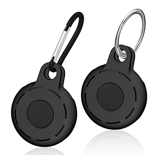 AraeAirtagCase/Airtag Keychain FullProtectionAirtag Holder Accessories - 2 Pack Black