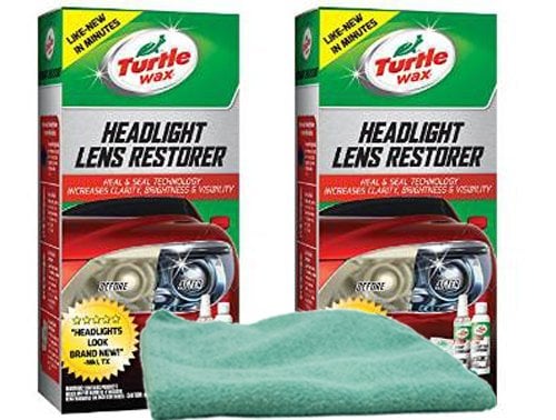 Turtle Wax Headlight Lens Restorer Bundle with Microfiber Cloth (3 Items)