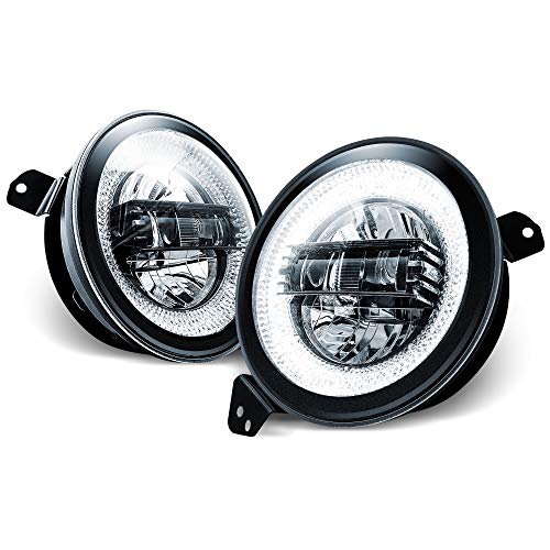 TRUE MODS 9" Round LED Headlights Compatible w/Jeep Wrangler JL Gladiator JT 2018-2023 Accessories [DOT] [HALO DRL] [Plug n Play]