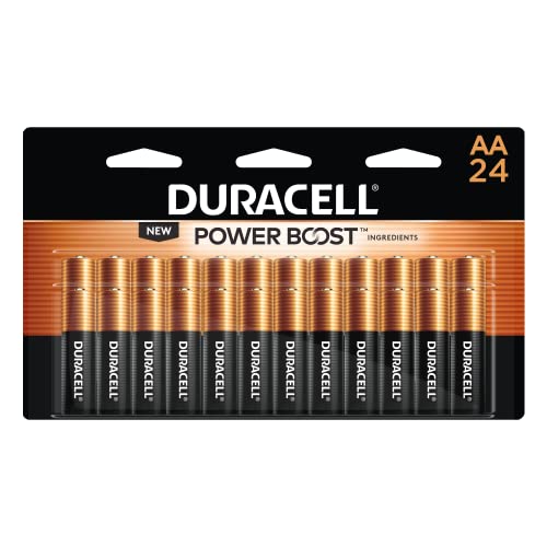 Duracell Coppertop AA Batteries with Power Boost Ingredients, 24 Count Pack Double A Battery with Long-lasting Power, Alkaline AA Battery for Household and Office Devices