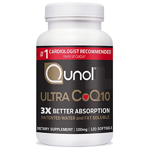 CoQ10 100mg Softgels - Qunol Ultra 3x Better Absorption Coenzyme Q10 Supplements - Antioxidant Supplement For Vascular And Heart Health & Energy Production - 4 Month Supply - 120 Count