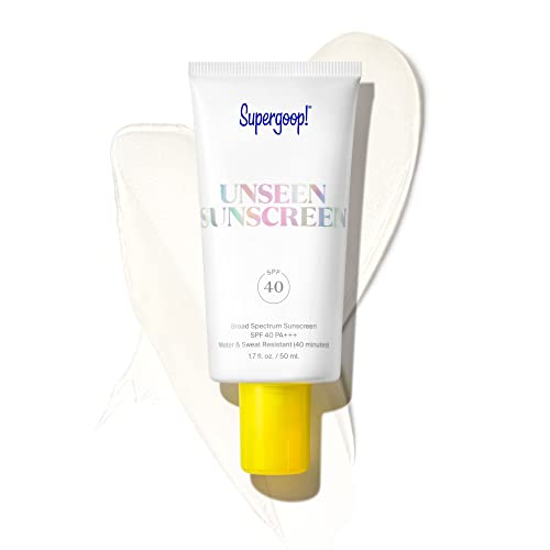 Supergoop! Unseen Sunscreen, 1.7 oz - SPF 40 PA+++ Reef-Friendly, Broad Spectrum Face Sunscreen & Makeup Primer - Weightless, Invisible, Oil Free & Scent Free - Beard Friendly - For All Skin Types