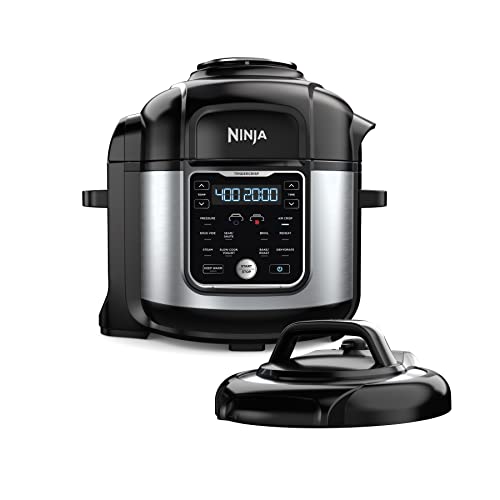 Ninja OS401 Foodi 12-in-1 XL 8 qt. Pressure Cooker & Air Fryer that Steams, Slow Cooks, Sears, Sauts, Dehydrates & More, with 5.6 qt. Cook & Crisp Plate & 15 Recipe Book, Silver