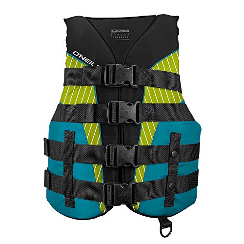 O'Neill Women's Superlite USCG Life Vest,Black/Turquoise/Lime:Turquoise,S