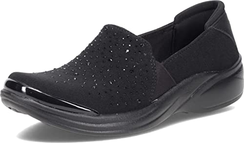 BZees Women's Poppyseed Loafer, Black Rhinestone, 8