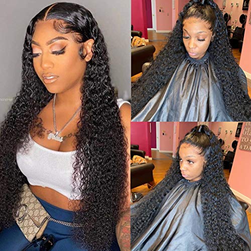 28 Inch 13x4 Lace Front Human Hair Wigs 10A Grade 150%Density Brazilian Water Wave Wigs Lace Front Wig with Baby Hair Pre Plucked Natural Hairline Wig for Black Women Glueless Water Wave Human Hair Wigs