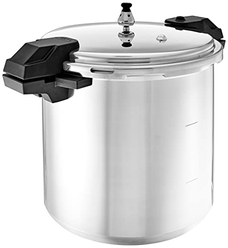 Mirro - 7114000221 Mirro 92122A Polished Aluminum 5 / 10 / 15-PSI Pressure Cooker / Canner Cookware, 22-Quart, Silver