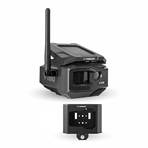 VOSKER V150-V | LTE Cellular Security Camera, No Wi-Fi Needed | Security Pack | Solar-Powered Wireless Outdoor Surveillance Camera | Receive Photos on Your Mobile App from Virtually Anywhere (V150-V)