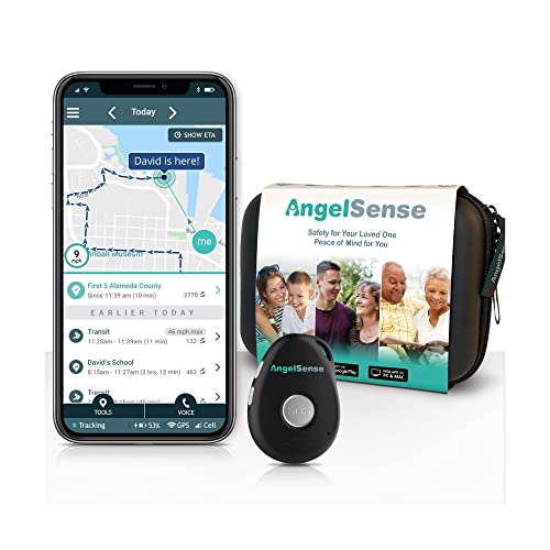 AngelSense Personal GPS Tracker for Kids, Teen, Autism, Special Needs, Elderly, Dementia - 2-Way Auto-Answer Speakerphone & SOS Button - School Bus Tracking - Easy-to-Use App