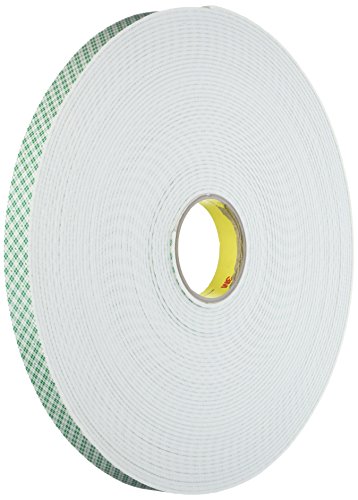 3M 4008 Natural Polyurethane Double Coated Foam Tape, 1" width x 36yd length (1 roll)