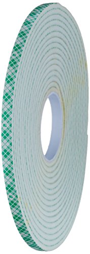 3M 4008 Natural Polyurethane Double Coated Foam Tape, 0.25" Width x 5yd Length (1 roll)