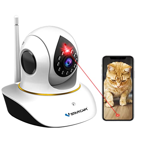 Pet Camera, VStarcam Cat Camera with Laser Wireless Dog Camera 1080P Cat Toys, Night Vision Sound Motion Alerts, APP Remote Control Home Security Camera for Pet &Baby