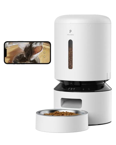 PETLIBRO Automatic Cat Feeder with Camera, 1080P HD Video with Night Vision, 5G WiFi Pet Feeder with 2-Way Audio, Low Food & Blockage Sensor, Motion & Sound Alerts for Cat and Dog