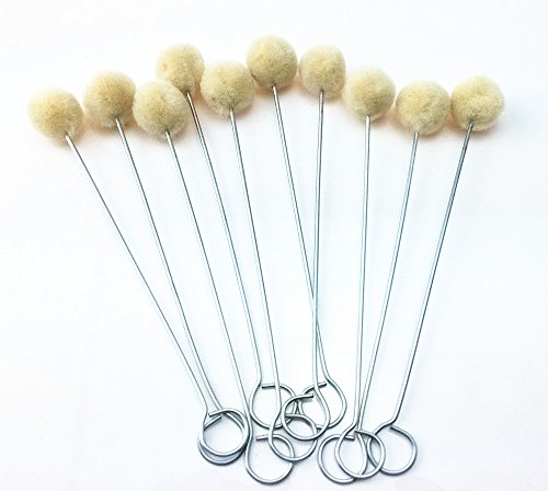 yueton Pack of 10 Wool Daubers with Metal Handle for Leather Dyes, Sealers