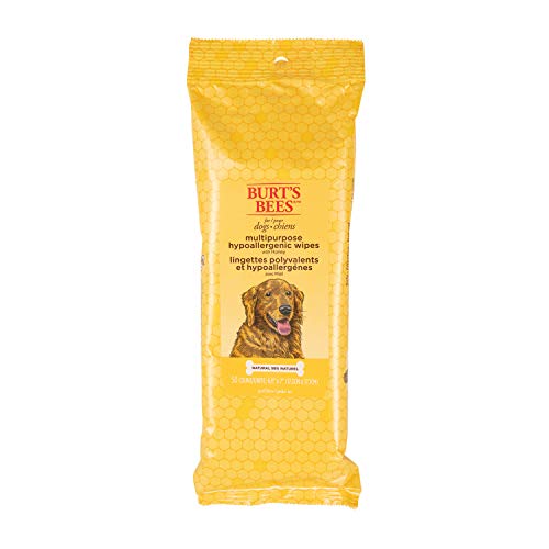 Burt's Bees for Dogs Multipurpose Grooming Wipes | Puppy and Dog Wipes for All Purpose Cleaning & Grooming | Cruelty Free, Sulfate, & Paraben Free, pH Balanced for Dogs - 50 Count Pet Wipes(Pack of 1)