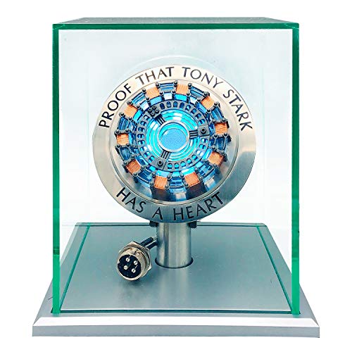 LONYIABBI 1:1 Arc Reactor MK1 Model LED Light Vibration Sensing Control USB Interface Finished Product Display Box Toys Gift (MK1)