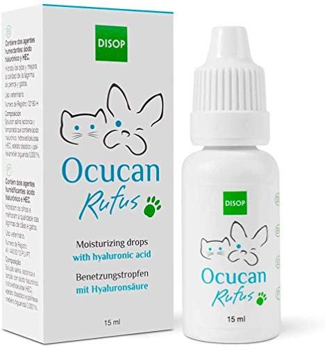 Ocucan Moisturizing Eye Drops for Pets with Hyaluronic Acid. Lubricating Relief Drops for Dry Eyes. 15 ml