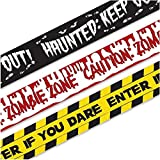 Halloween Fright Tape Bundle - Halloween Tape Bundle includes, Enter If You Dare - Caution Zombie Zone - Haunted Keep Out - 3 pack, Creepy Scary Decoration Tape