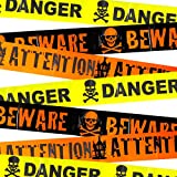 Needzo Halloween Door Decorations, Decorative Caution Tape That Reads Danger Beware Attention, 30 Ft