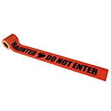 FindTape Seasonal Halloween Printed Barricade Tape [3 mil thick]: 3 in. x 100 ft. (Orange with Black"HAUNTED DO NOT ENTER" printing) [NON-ADHESIVE]