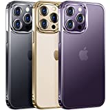 Alphex Beyond Clear for iPhone 14 Pro Max Case [Durable Than Clear Case][Anti-Yellow] 8FT Military Grade Protective Soft Shockproof Bumper Matte Slim Thin Phone Cover Women Men 6.7 inch, Deep Purple
