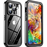 Temdan Compatible with iPhone 14 Pro Max Case Waterproof,Built-in 9H Tempered Glass Screen Protector [IP68 Underwater][6FT Military Dropproof][Dustproof] Full Body Shockproof Protective Case-Black