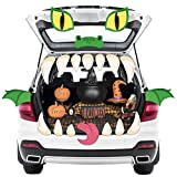 VERSRH 19PCS Halloween Trunk or Treat Dinosaur Decoration Kit, Monster Trunk or Treat Car Archway Garage Decor Halloween Car Decorations Exterior, Monster Face Outdoor Decoration with Eye Teeth Tongue