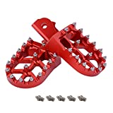 JFG RACING Billet MX Wide Foot Pegs Footpegs Foot Pedals Rests - For CRF150F 03-19 CRF230F 03-19- Red