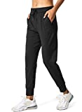 SANTINY Women's Joggers Pants Pockets Drawstring Running Sweatpants for Women Lounge Workout Jogging(Black_XL)