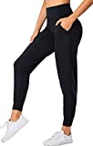 Oalka Women's Joggers High Waist Yoga Pockets Sweatpants Sport Workout Pants Black S