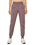 CRZ YOGA Women's High Waisted Workout Studio Casual Joggers - Lightweight Outdoor Athletic Track Hiking Pants with Pockets Mauve Medium